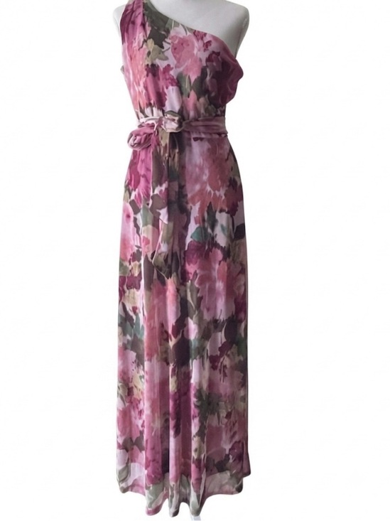 Nicole Miller Dresses & Skirts - Nicole Miller Pink Floral One-Shoulder Maxi Dress